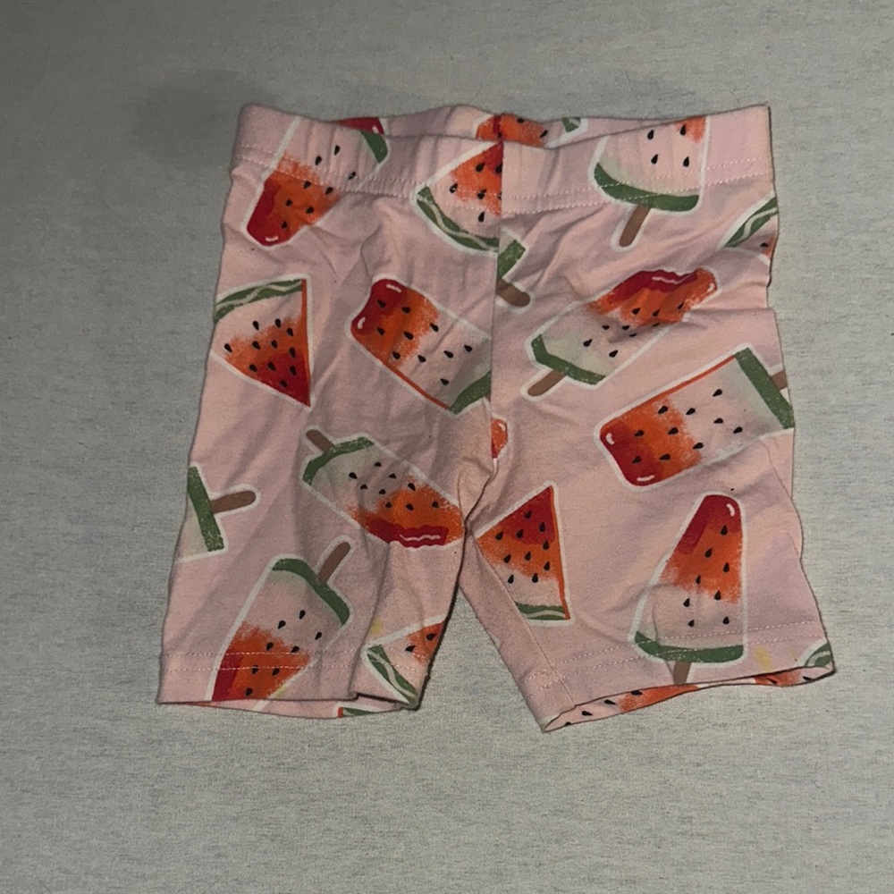Kids Size 3T Watermelon Print Bike Shorts.